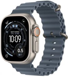 Smartwatch Apple Watch Ultra 3 GPS + Cellular 49mm Natural Titanium / Ocean Band Niebieski (MEWH4QI/A). Niebieskie zegarki smartwatch Apple. Za 3,793.55 zł.