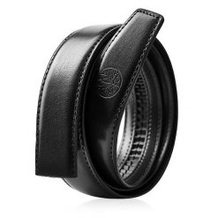 Wymienny pas bez klamry C30 ELITE Czarny 125. Czarne paski męskie Betlewski, bez wzorów, ze skóry. Za 64.99 zł.