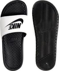 Nike Klapki męskie Benassi Jdi białe r. 46 (343880-100). Białe klapki i japonki męskie Nike, bez wzorów. Za 143.00 zł.