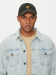 Guess Czapka z daszkiem F5GZ00 WO07T Czarny. Czarne czapki męskie Guess, z aplikacjami, z bawełny. Za 79.99 zł.