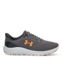 Buty do biegania męskie Under Armour Charged Pursuit 4. Szare buty do biegania męskie Under Armour, bez wzorów, bez zapięcia, do biegania. Za 209.99 zł.