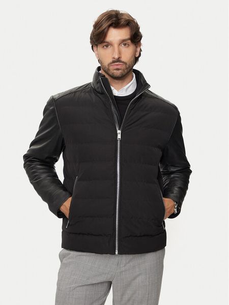 BOSS Kurtka skórzana C-Mersino 50518724 Czarny Regular Fit. Czarne kurtki męskie Boss, m, bez wzorów, z syntetyku, bez ramiączek, bez kaptura. Za 1,529.99 zł.