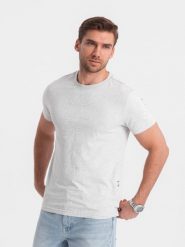 Męski t-shirt fullprint w liście palmy - szary V2 - Rozmiar: S. Szare t-shirty męskie Ombre Clothing, m, bez wzorów, z bawełny, bez kołnierzyka, bez ramiączek. W wyprzedaży za 97.49 zł.
