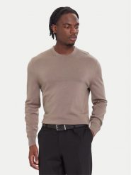 Calvin Klein Sweter LV04LB305G Beżowy Regular Fit. Brązowe kardigany męskie Calvin Klein, m, bez wzorów, z wełny, bez ramiączek. Za 519.99 zł.