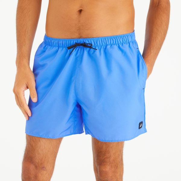 Spodenki surfingowe krótkie męskie Olaian 100 15" Hendaia Pockets. Niebieskie szorty męskie OLAIAN, bez wzorów, z materiału, sportowe. Za 34.99 zł.