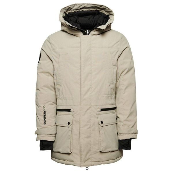 Pikowana parka Superdry City. Szare parki męskie Superdry., na zimę, m, bez wzorów, bez kaptura. W wyprzedaży za 704.00 zł.