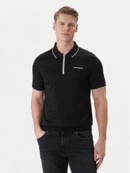 KARL LAGERFELD Polo 745003 562200 Czarny Regular Fit. Czarne koszulki polo męskie KARL LAGERFELD, l, bez wzorów, z bawełny, bez kołnierzyka, bez ramiączek. Za 589.99 zł.