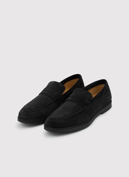 PAKO LORENTE – Czarne zamszowe mokasyny męskie. Czarne mokasyny męskie Pako Lorente, ze skóry, bez zapięcia. Za 399.99 zł.