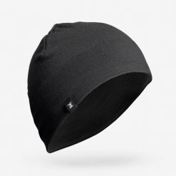 Czapka trekkingowa Forclaz MT500 merino. Czarne czapki męskie SIMOND, bez wzorów, z materiału, sportowe. Za 59.99 zł.