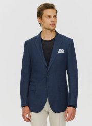 PAKO LORENTE – Lniana marynarka męska w kolorze granatowym. Marynarki męskie Pako Lorente, m, bez wzorów, ze lnu. Za 329.99 zł.