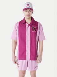 New Era Koszula New York Yankees Stripe Revere 60596341 Różowy Regular Fit. Czerwone koszule męskie New Era, l, bez wzorów, z bawełny, bez kołnierzyka, bez ramiączek. Za 179.99 zł.