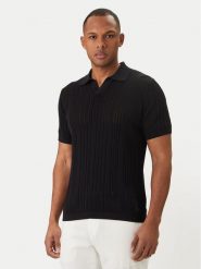 KARL LAGERFELD Polo 655016 562304 Czarny Regular Fit. Czarne koszulki polo męskie KARL LAGERFELD, m, bez wzorów, z bawełny, bez kołnierzyka, bez ramiączek. Za 669.99 zł.