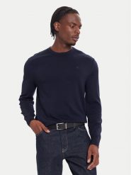 Calvin Klein Sweter LV04LB305G Granatowy Regular Fit. Niebieskie kardigany męskie Calvin Klein, m, bez wzorów, z wełny, bez ramiączek. Za 519.99 zł.
