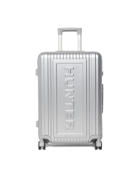 Hunter Walizka średnia CEO-HUNTER-M-002-08-SILVER Srebrny. Szare walizki męskie Hunter, bez wzorów, z tworzywa sztucznego, średnie. Za 359.99 zł.