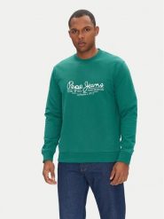 Pepe Jeans Bluza Dumas PM582832 Zielony Regular Fit. Zielone bluzy nierozpinane męskie Pepe Jeans, m, bez wzorów, z bawełny, bez ramiączek, bez kaptura. Za 169.99 zł.