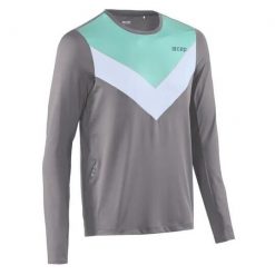 Męska koszulka sportowa Chevron z długim rękawem szybkoschnąca oddychająca CEP. Białe t-shirty sportowe męskie CEP, m, bez wzorów, z materiału, sportowe, bez ramiączek. Za 219.00 zł.