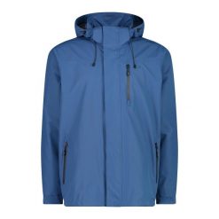 Kurtka trekkingowa z zamkiem błyskawicznym z wentylacją CMP. Niebieskie kurtki męskie CMP, bez wzorów, sportowe, bez ramiączek, z kapturem. Za 340.00 zł.