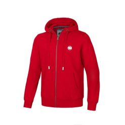 Bluza męska Pitbull rozpinana z kapturem Small Logo. Czerwone bluzy z kapturem męskie PITBULL, m, bez wzorów, z kapturem. Za 269.00 zł.