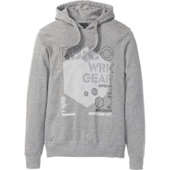 Bluza z kapturem i odblaskowymi elementami Slim Fit bonprix szary melanż. Bluzy nierozpinane męskie marki bonprix. Za 54.99 zł.