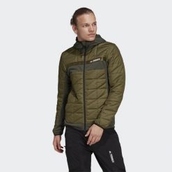 Kurtka adidas Terrex Multi Primegreen Hybrid Insulated. Szare kurtki męskie ADIDAS, m, bez wzorów, z puchu, sportowe, bez ramiączek, bez kaptura. W wyprzedaży za 402.30 zł.