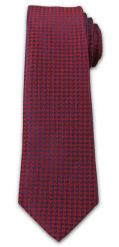 Wyrazisty Krawat Męski- Chattier- 6,7 cm - Oryginalny Wzór, Czerwono-Granatowy. Czerwone krawaty i muchy męskie Chattier, bez wzorów, z tkaniny, eleganckie. Za 49.00 zł.