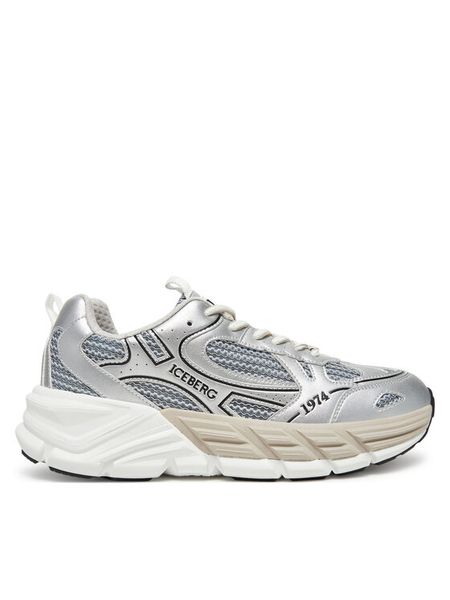 Iceberg Sneakersy IU1706 Srebrny. Szare buty sportowe na co dzień męskie Iceberg, m, bez wzorów, ze skóry, bez ramiączek, bez kaptura. Za 539.99 zł.