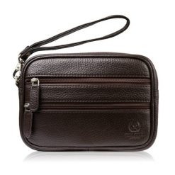 Saszetka męska skórzana do ręki brązowa Paolo Peruzzi T-129-BR. Brązowe saszetki męskie bez wzorów, ze skóry. Za 129.00 zł.