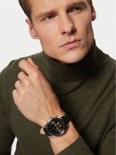 Lacoste Zegarek Boston 2011379 Czarny. Czarne, analogowe zegarki męskie Lacoste. Za 549.99 zł.