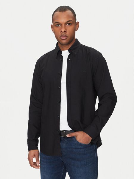 BOSS Koszula Rickert 50519707 Czarny Regular Fit. Czarne koszule męskie Boss, m, bez wzorów, z bawełny, bez kołnierzyka, bez ramiączek. Za 449.99 zł.