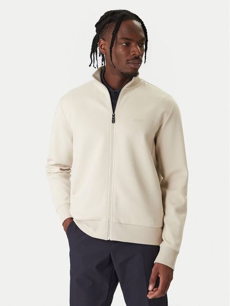 BOSS Bluza Skaz 50555496 Beżowy Regular Fit. Brązowe bluzy rozpinane męskie Boss, m, bez wzorów, z bawełny, bez ramiączek, bez kaptura. Za 699.99 zł.