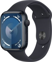 Smartwatch Apple Watch 9 45mm GPS Midnight Alu Sport S/M Granatowy (MR993). Niebieskie zegarki smartwatch Apple. Za 2,393.73 zł.