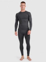 4F Bielizna termoaktywna bezszwowa (dół) męska - szara XXL/3XL. Czarna bielizna termoaktywna męska 4f, m, bez wzorów, ze skóry, bez ramiączek, narciarskie. Za 129.99 zł.