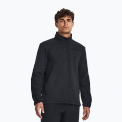 Bluza męska Under Armour Tactical Rival Job Fleece 1/4 Zip. Czarne bluzy nierozpinane męskie Under Armour, m, bez wzorów, sportowe, bez ramiączek, bez kaptura. Za 229.99 zł.