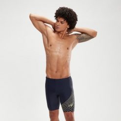 Jammery kąpielowe męskie Speedo Medley Logo Jammer. Niebieskie kąpielówki męskie SPEEDO, m, bez wzorów. Za 306.25 zł.