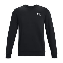 Bluza fitness męska Under Armour Essential Fleece Crew. Czarne bluzy nierozpinane męskie Under Armour, m, bez wzorów, casualowe, bez ramiączek, bez kaptura. Za 275.80 zł.