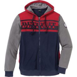 Bluza rozpinana z polaru z kapturem Regular Fit bonprix ciemnoniebiesko-dymny szary - ciemnoczerwony. Bluzy rozpinane męskie marki bonprix. Za 59.99 zł.