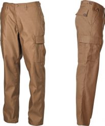 MFH SPODNIE US BDU Coyote tan XL. Długie spodnie sportowe męskie MFH, bez wzorów. Za 145.00 zł.