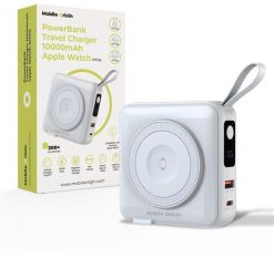 Mobile Origin Powerbank & Travel Charger, Lightning/USB-C Cable, MagSafe/AW/iPhone Compatible, white. Białe powerbanki MOBILE ORIGIN. Za 239.00 zł.