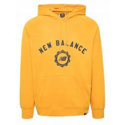 Bluza na co dzień męska NEW BALANCE z kapturem. Żółte bluzy nierozpinane męskie New Balance, m, bez wzorów, bez ramiączek, z kapturem. Za 272.99 zł.