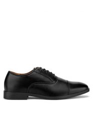 Lanetti Półbuty MYL8515-2 Czarny. Czarne eleganckie półbuty męskie Lanetti, z syntetyku, wizytowe, bez obcasa, bez zapięcia. Za 129.99 zł.