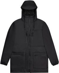 Kurtka unisex Rains Cargo Black. Czarne kurtki męskie Rains, m, bez wzorów, bez ramiączek, bez kaptura. Za 549.99 zł.