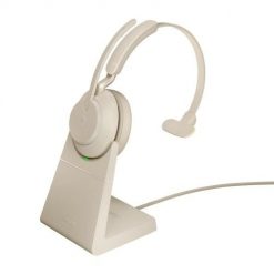 Sluchawki nauszne bezprzewodowe Jabra Evolve2 65 MS Mono Link380c, beige + stand. Brązowe słuchawki bluetooth Jabra. Za 790.99 zł.