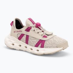 Buty juniorskie Columbia Youth Drainmaker XTR wild /satin. Brązowe buty zimowe męskie Columbia, bez wzorów, sportowe, bez obcasa, bez zapięcia. Za 277.50 zł.