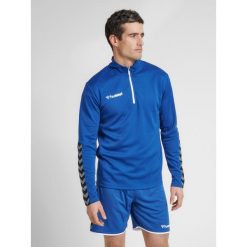 Bluza Hummel demi-zip hmlAUTHENTIC. Niebieskie bluzy nierozpinane męskie HUMMEL, m, bez wzorów, z materiału, sportowe, bez ramiączek, bez kaptura. Za 160.00 zł.