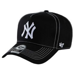 Czapka z daszkiem męska New York Yankees MLB Cap. Czarne czapki męskie 47 Brand, bez wzorów, z bawełny, sportowe. Za 194.50 zł.