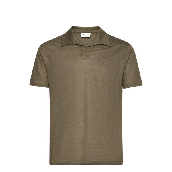Koszulka polo męska Gant Linen Ss Polo. Zielone koszulki polo męskie Gant, m, bez wzorów, ze lnu, sportowe, bez kołnierzyka, bez ramiączek. W wyprzedaży za 215.00 zł.