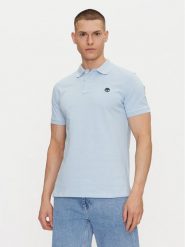 Timberland Polo TB0A6VDP Błękitny Regular Fit. Niebieskie koszulki polo męskie Timberland, m, bez wzorów, z bawełny, bez kołnierzyka, bez ramiączek. Za 219.99 zł.