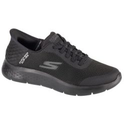 Buty Mężczyzna Skechers Go Walk czarny. Czarne buty do biegania męskie Skechers, bez wzorów, bez zapięcia, do biegania. Za 299.00 zł.