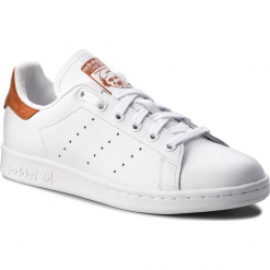 Buty adidas - Stan Smith B38040 Ftwwht/Ftwwht/Foxred. Białe buty sportowe na co dzień męskie ADIDAS, z materiału, klasyczne. W wyprzedaży za 279.00 zł.