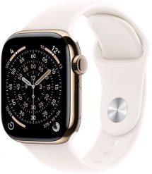 Smartwatch Apple Watch 11 GPS + Cellular 46mm Gold Titanium Sport Band S/M Różowy (MFD54ZR/A). Czerwone zegarki smartwatch Apple. Za 4,022.28 zł.